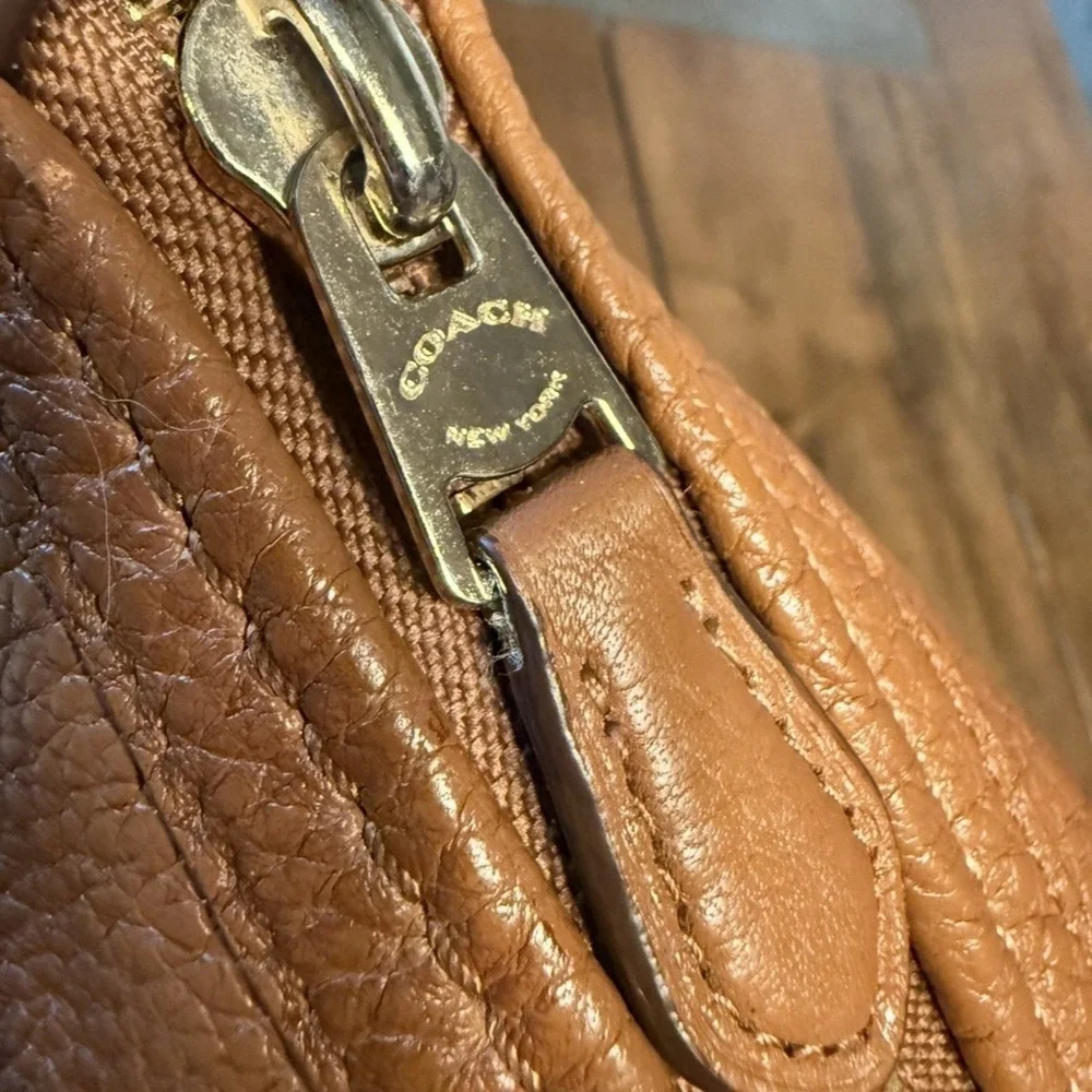 Coach Central Satchel F55662 Saddle Brown Pebbled Leather 14x9x5" Bag $395 MSRP! - Picture 10 of 16